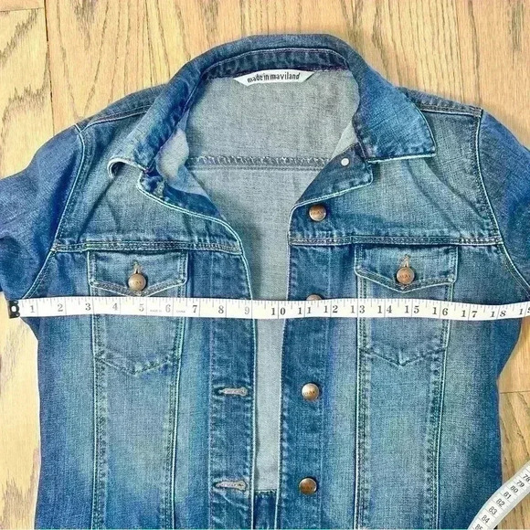 Mavi Women’s Catherine Slim Western Denim Blue Jean Jacket Size Medium - Picture 9 of 12